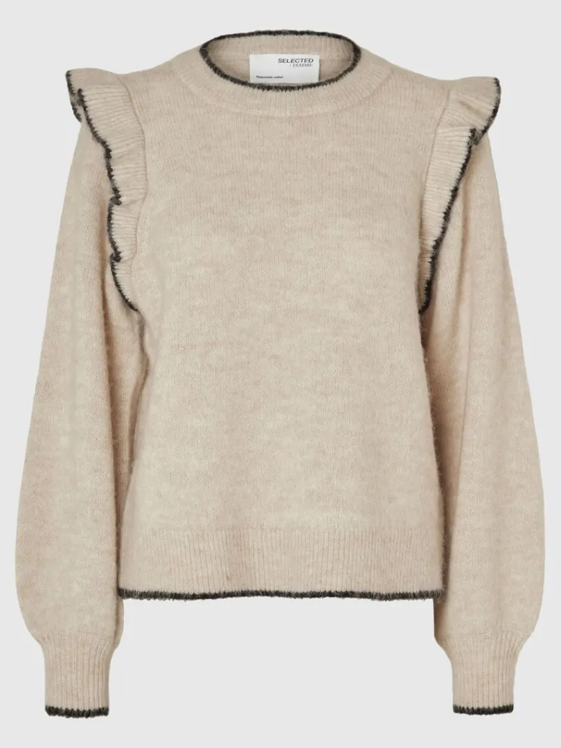 flset_pullover_5.webp Strik>SELECTED FLÆSET PULLOVER Beige