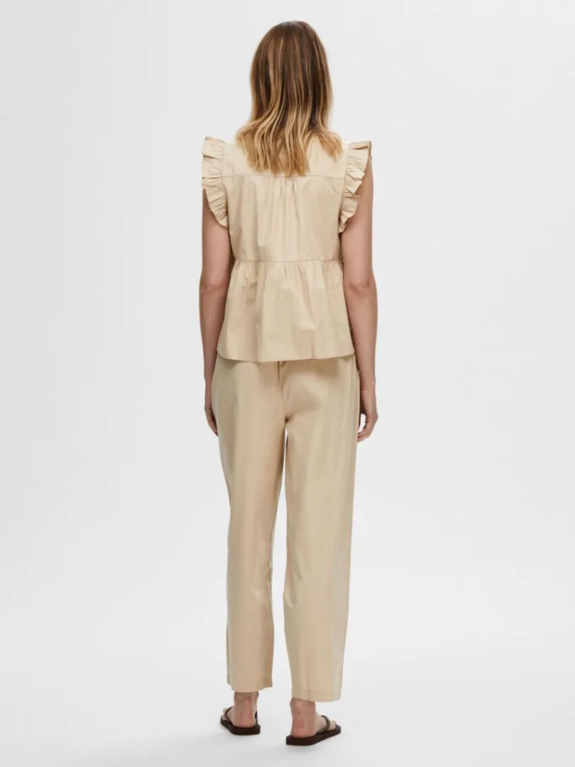 flset_top_4-2.webp Toppe Og Bluser>SELECTED FLÆSET TOP Beige