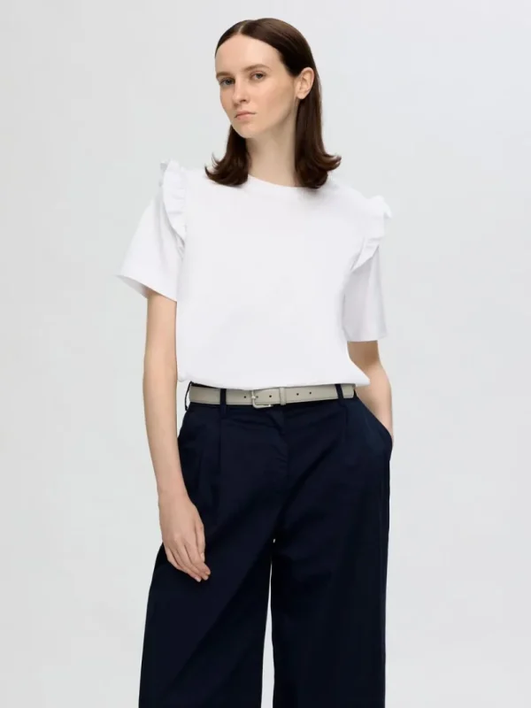 T-shirts>SELECTED FLÆSET T-SHIRT White