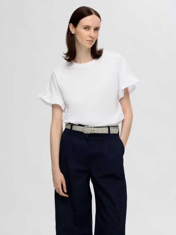 T-shirts>SELECTED FLÆSET T-SHIRT White