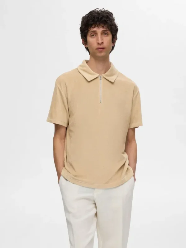 Poloer>SELECTED FROTTÉ POLO Beige