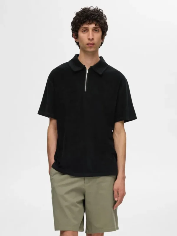 Poloer>SELECTED FROTTÉ POLO Black