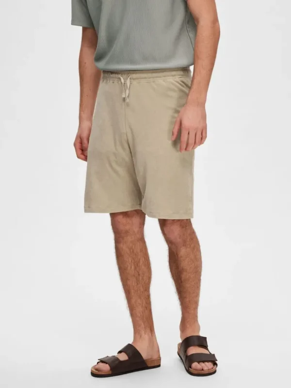Shorts>SELECTED FROTTÉ SHORTS Beige