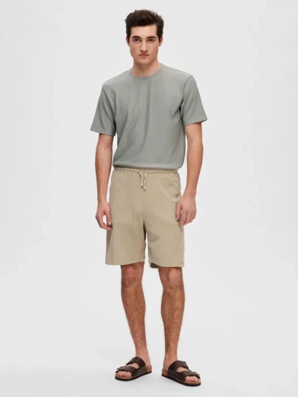 Shorts>SELECTED FROTTÉ SHORTS Beige