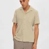 Skjorter>SELECTED FROTTÉ SKJORTE Beige