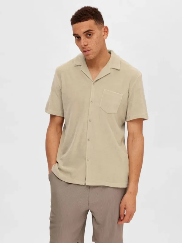 Skjorter>SELECTED FROTTÉ SKJORTE Beige