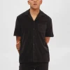 Skjorter>SELECTED FROTTÉ SKJORTE Black