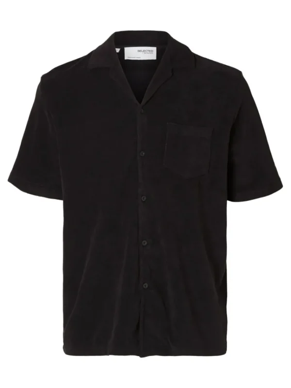 Skjorter>SELECTED FROTTÉ SKJORTE Black