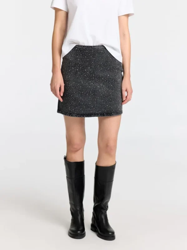 Nederdele>SELECTED FUNKLENDE DENIMNEDERDEL Black