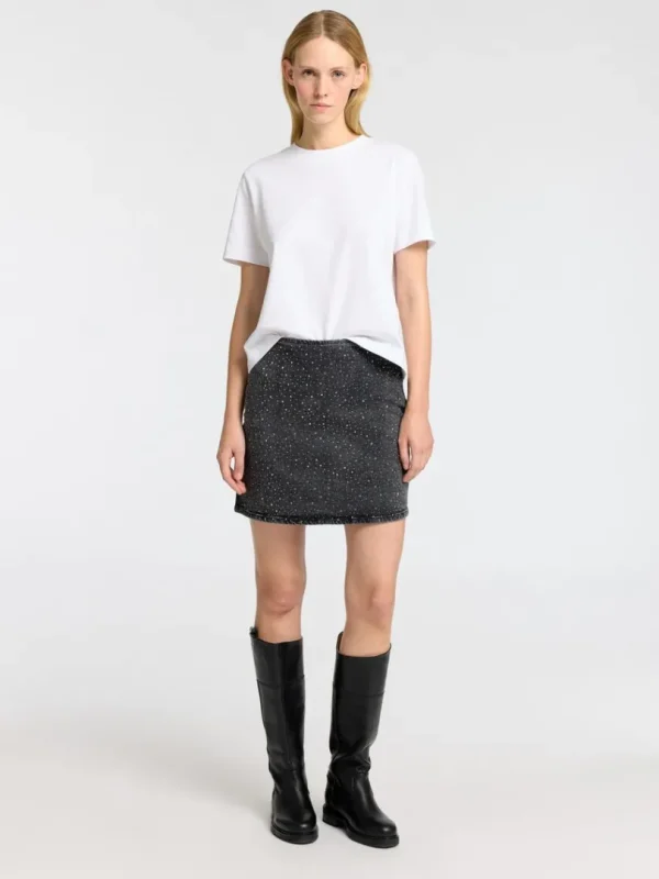 Nederdele>SELECTED FUNKLENDE DENIMNEDERDEL Black
