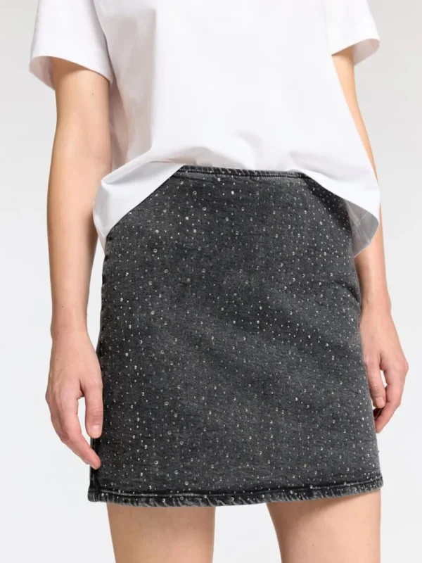 Nederdele>SELECTED FUNKLENDE DENIMNEDERDEL Black