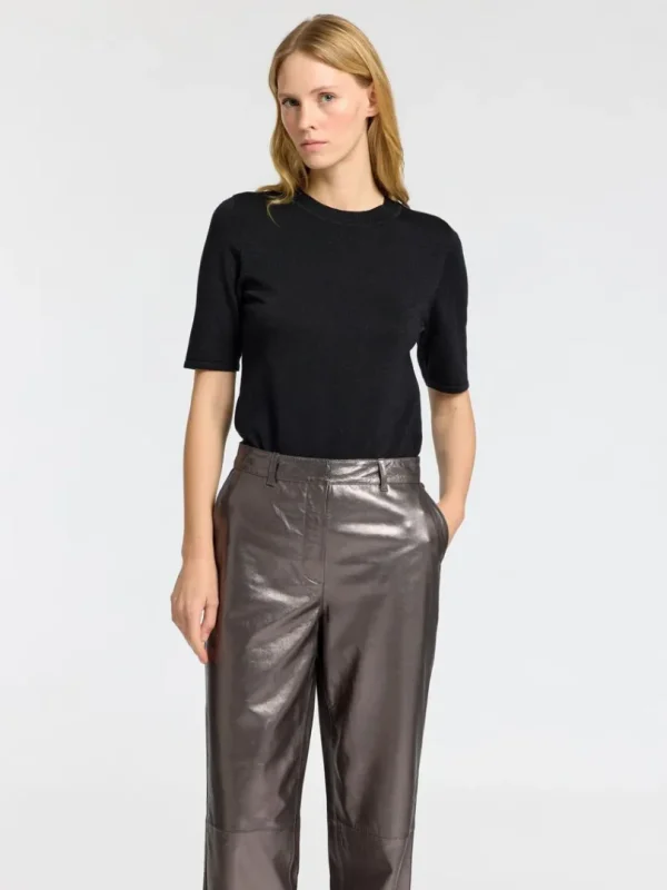 Strik | Toppe Og Bluser>SELECTED GLIMMER STRIKKET TOP Black