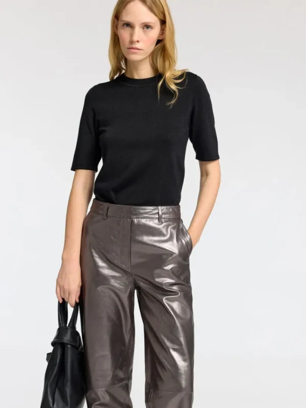 Strik | Toppe Og Bluser>SELECTED GLIMMER STRIKKET TOP Black