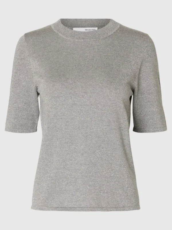 Toppe Og Bluser | Strik>SELECTED GLIMMER STRIKKET TOP Grey