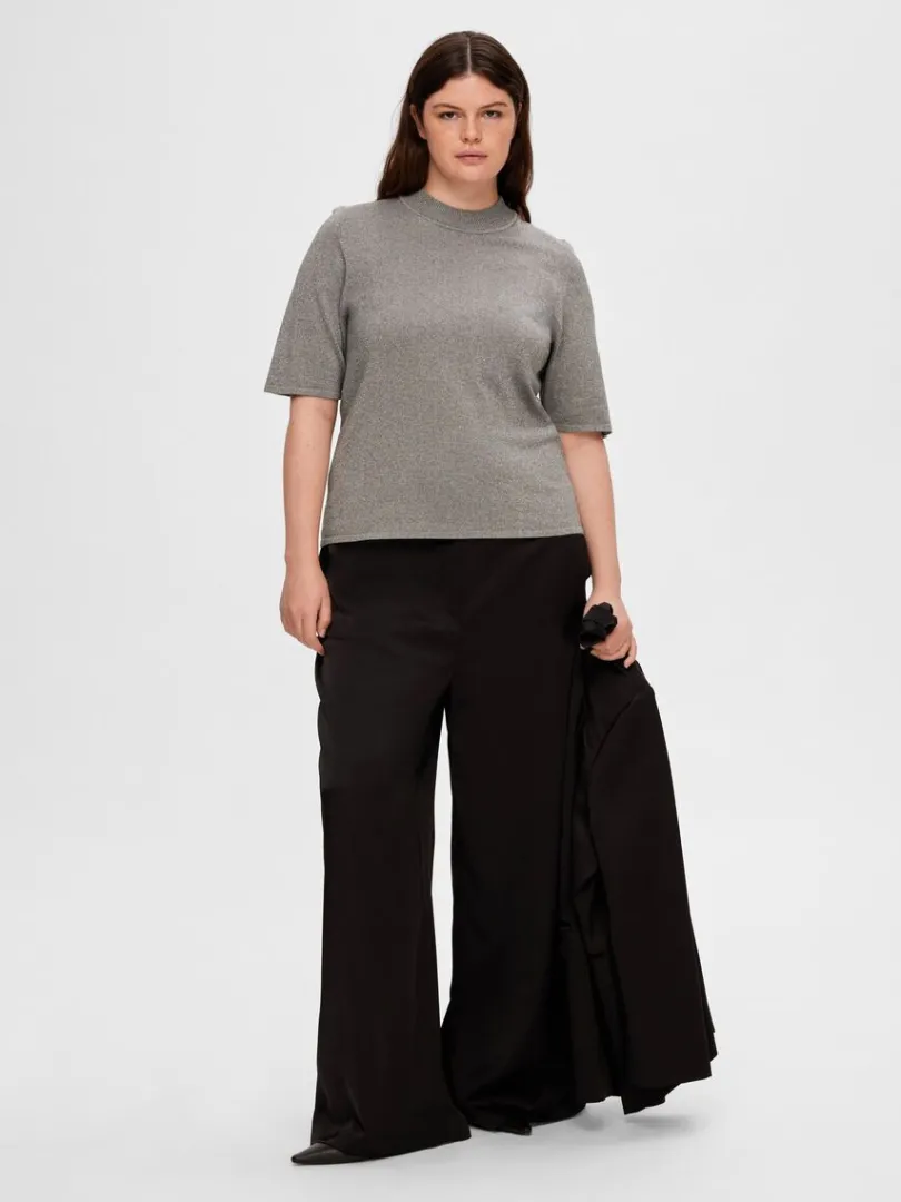 glimmer_strikket_top_7-1.webp T-shirts | Toppe Og Bluser>SELECTED GLIMMER STRIKKET TOP Grey