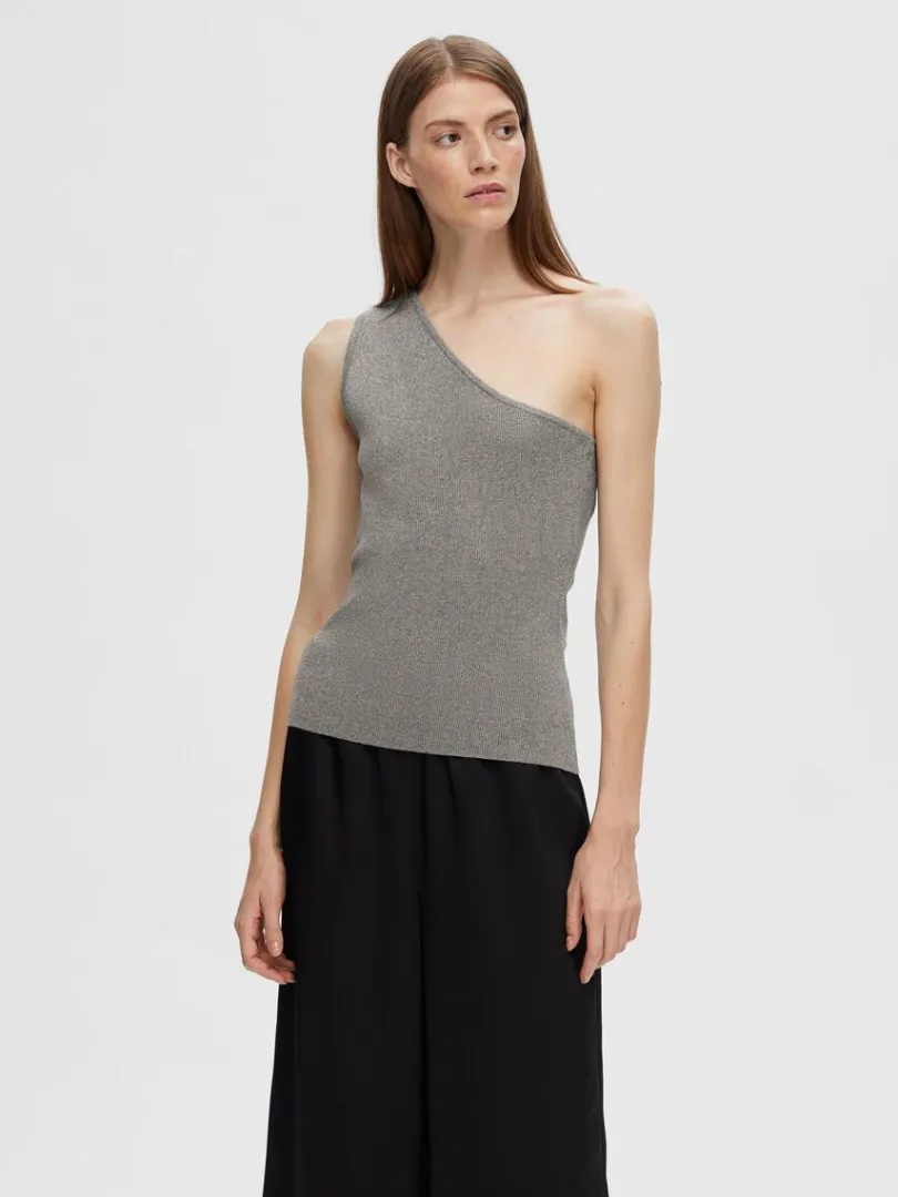 glimmer_top_0.webp Toppe Og Bluser | Strik>SELECTED GLIMMER TOP Grey