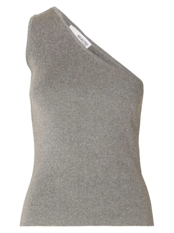 Toppe Og Bluser | Strik>SELECTED GLIMMER TOP Grey