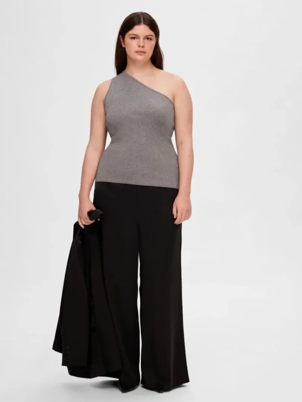 Toppe Og Bluser | Strik>SELECTED GLIMMER TOP Grey