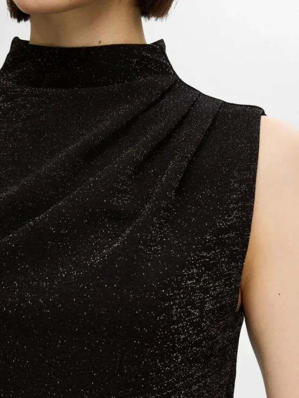 Toppe Og Bluser>SELECTED GLIMMER TOP UDEN ÆRMER Black