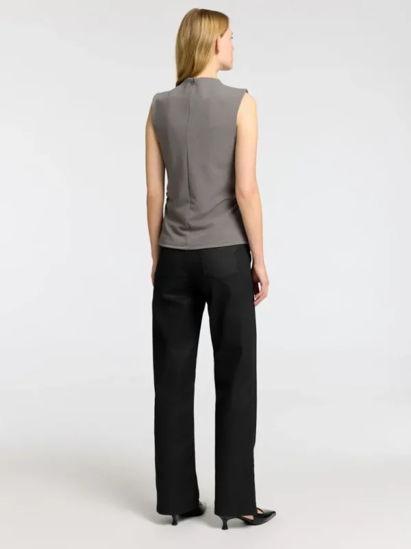 Toppe Og Bluser>SELECTED GLIMMER TOP UDEN ÆRMER Grey