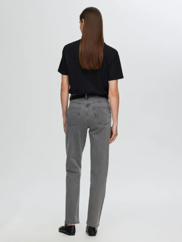 Jeans>SELECTED GRÅ STRAIGHT FIT JEANS Grey