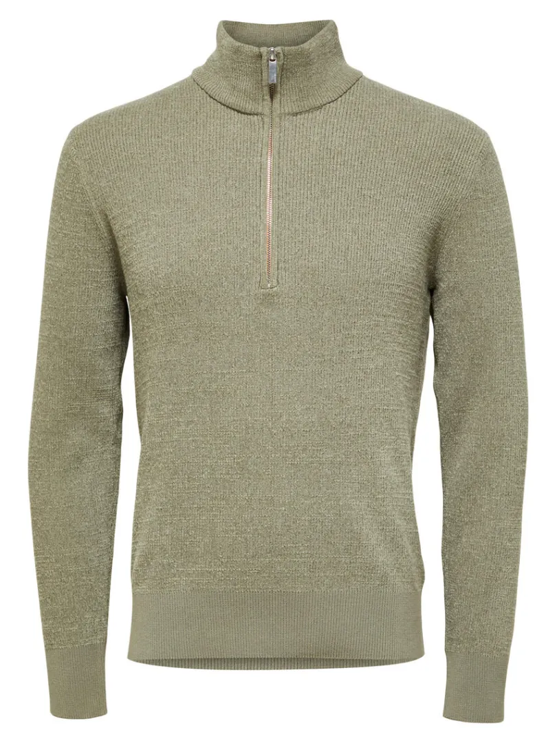 half_zip_pullover_4.webp Strik>SELECTED HALF ZIP PULLOVER Green
