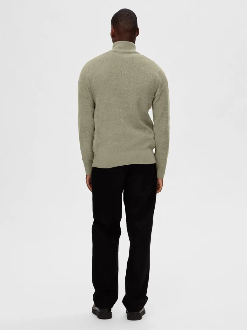 half_zip_pullover_5.webp Strik>SELECTED HALF ZIP PULLOVER Green