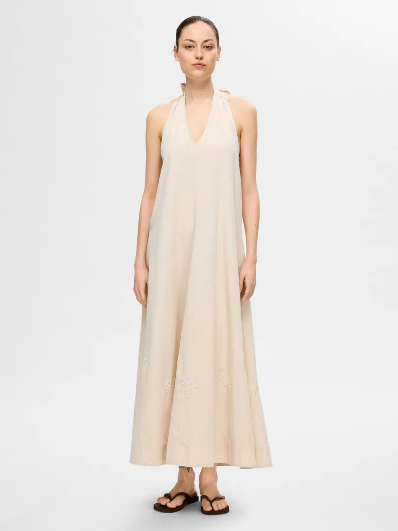 halterneck_maxikjole_0.webp Kjoler>SELECTED HALTERNECK MAXIKJOLE Beige