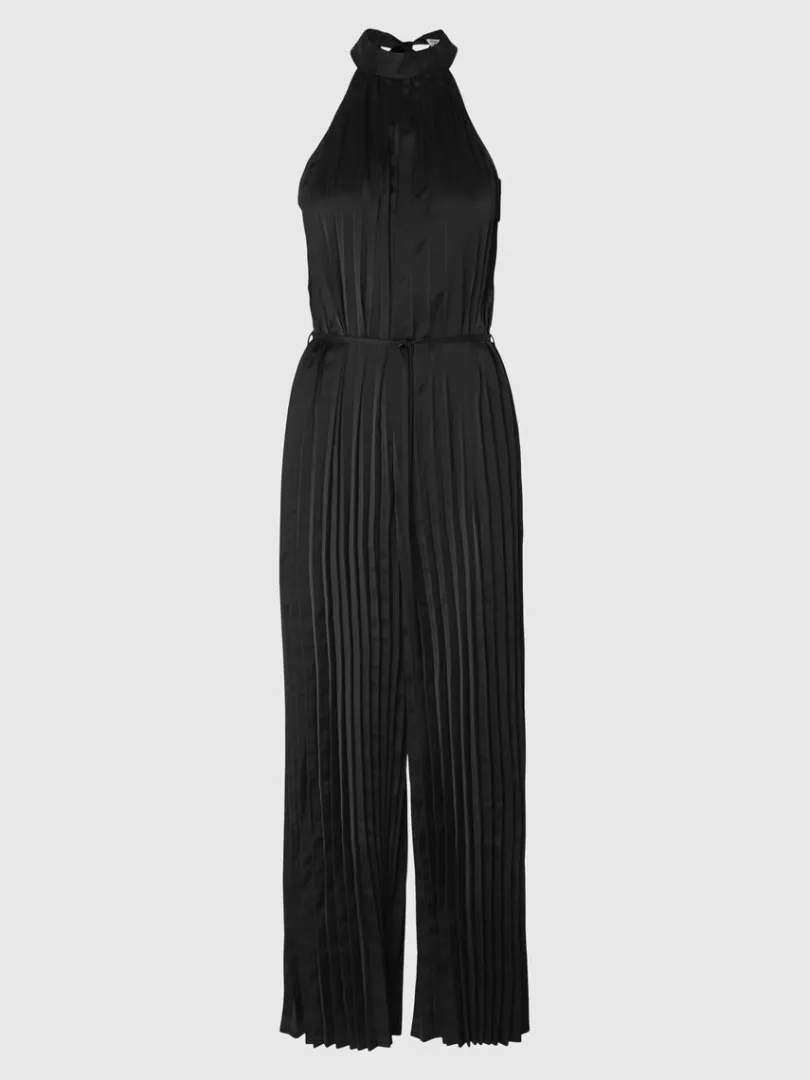 halterneck_plisseret_buks_5.webp Kjoler>SELECTED HALTERNECK PLISSERET BUKSEDRAGT Black