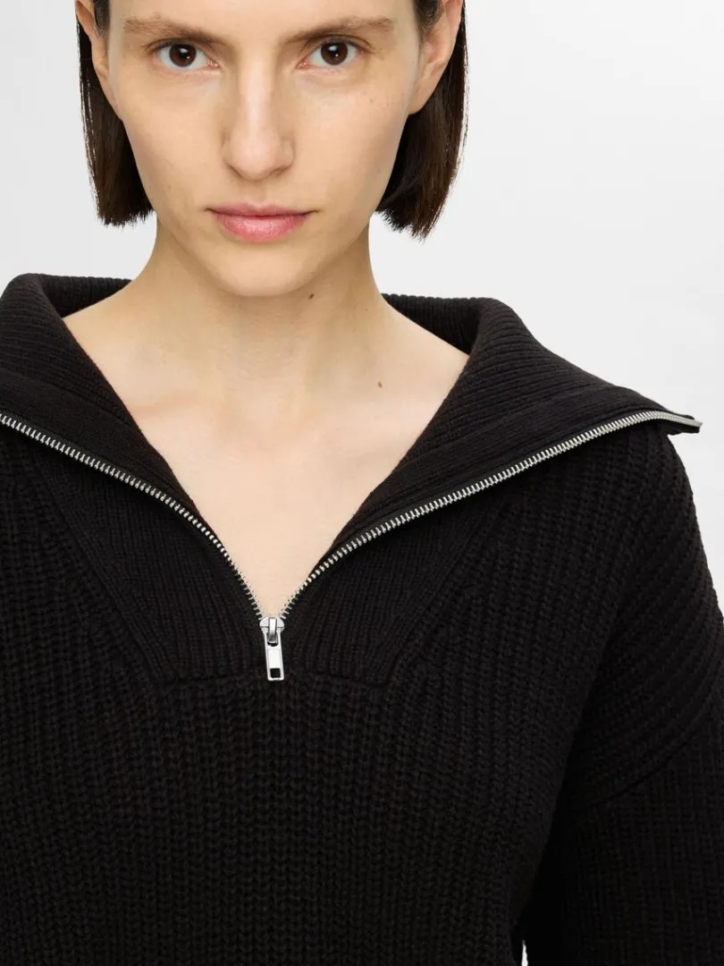 halv_lynls_pullover_3.webp Strik>SELECTED HALV LYNLÅS PULLOVER Black