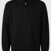 Hættetrøjer & Sweatshirts>SELECTED HALV LYNLÅS SWEATSHIRT Black