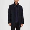 Overtøj>SELECTED HIGH NECK FRAKKE Blue