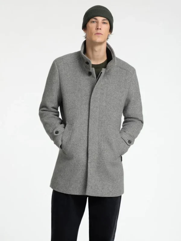 Overtøj>SELECTED HIGH NECK FRAKKE Grey