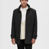 Overtøj>SELECTED HIGH NECK FRAKKE Black