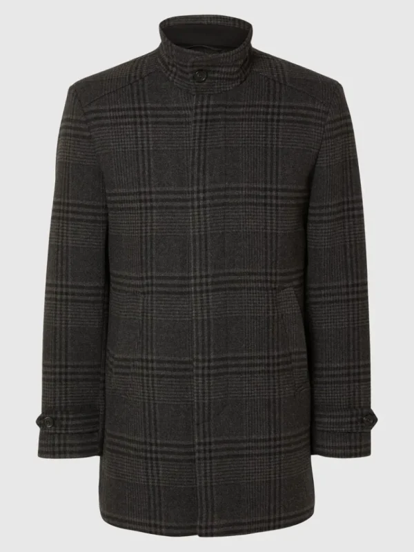 Overtøj>SELECTED HIGH NECK FRAKKE Grey