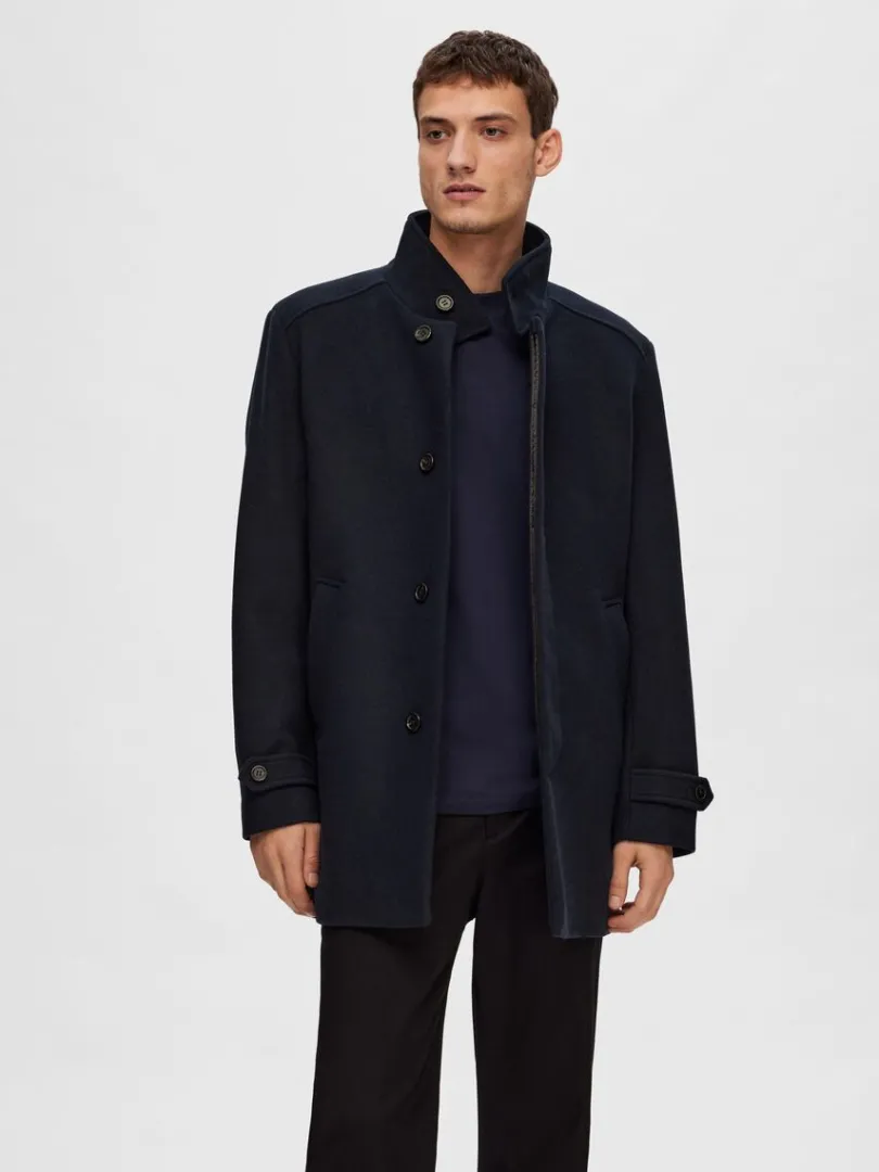 high_neck_frakke_0.webp Overtøj>SELECTED HIGH NECK FRAKKE Blue