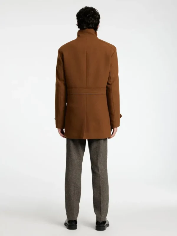 Overtøj>SELECTED HIGH NECK FRAKKE Brown