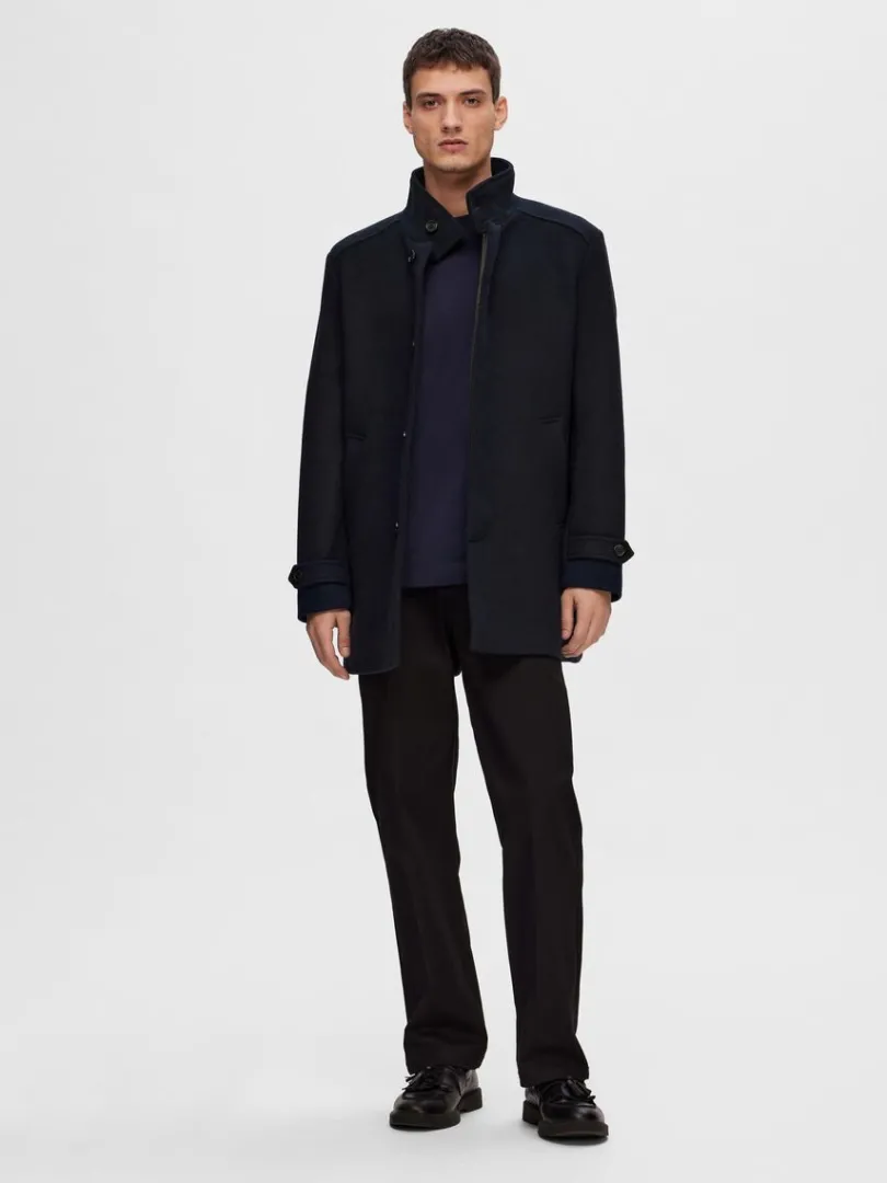 high_neck_frakke_2.webp Overtøj>SELECTED HIGH NECK FRAKKE Blue