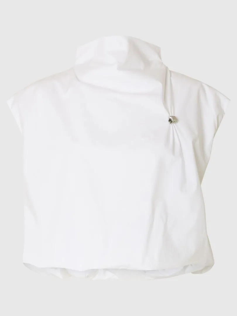 high_neck_kort_top_5.webp Toppe Og Bluser>SELECTED HIGH NECK KORT TOP White