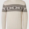 Strik>SELECTED - HØJ HALS JULESWEATER Yellow