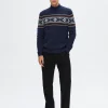 Strik>SELECTED - HØJ HALS JULESWEATER Blue