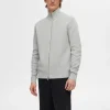Strik>SELECTED HØJ HALS MED LYNLÅS STRIKKET CARDIGAN Grey
