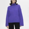 Strik>SELECTED HØJ HALS PULLOVER Purple