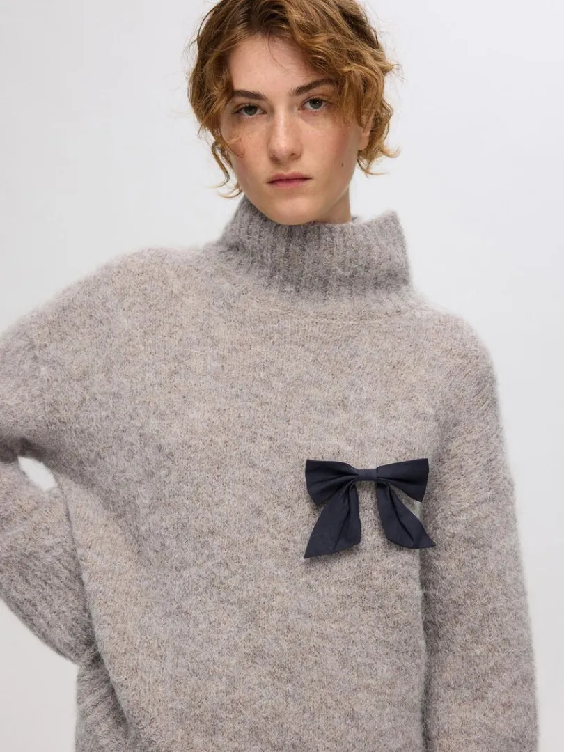 hj_hals_pullover_2.webp Strik>SELECTED HØJ HALS PULLOVER Grey
