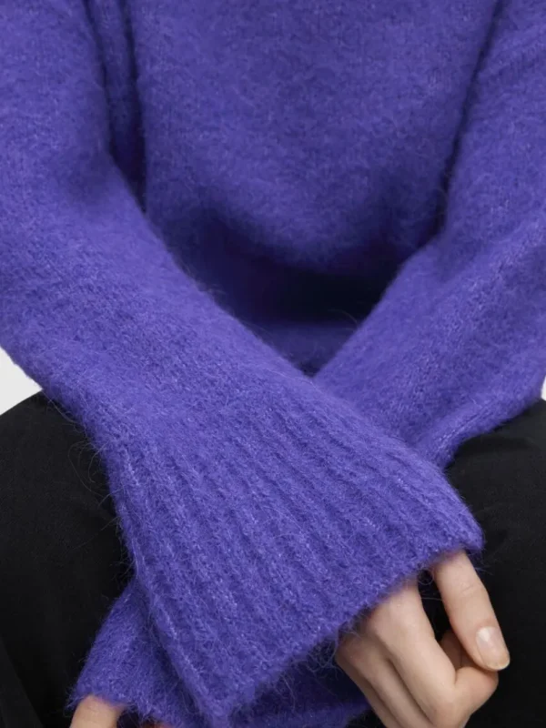 Strik>SELECTED HØJ HALS PULLOVER Purple