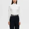 T-shirts>SELECTED HØJ HALS T-SHIRT White