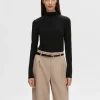 T-shirts>SELECTED HØJ HALS T-SHIRT Black
