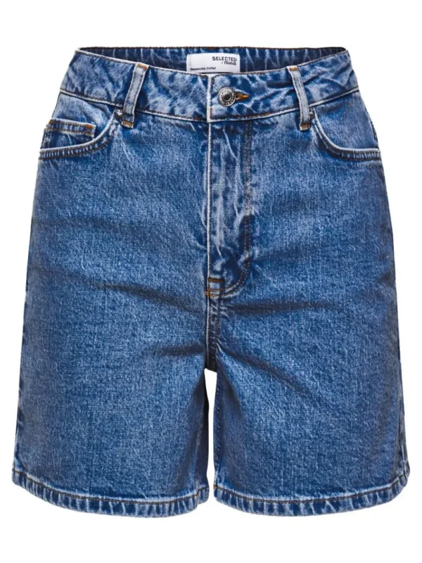 Shorts>SELECTED HØJTALJEDE DENIMSHORTS Blue