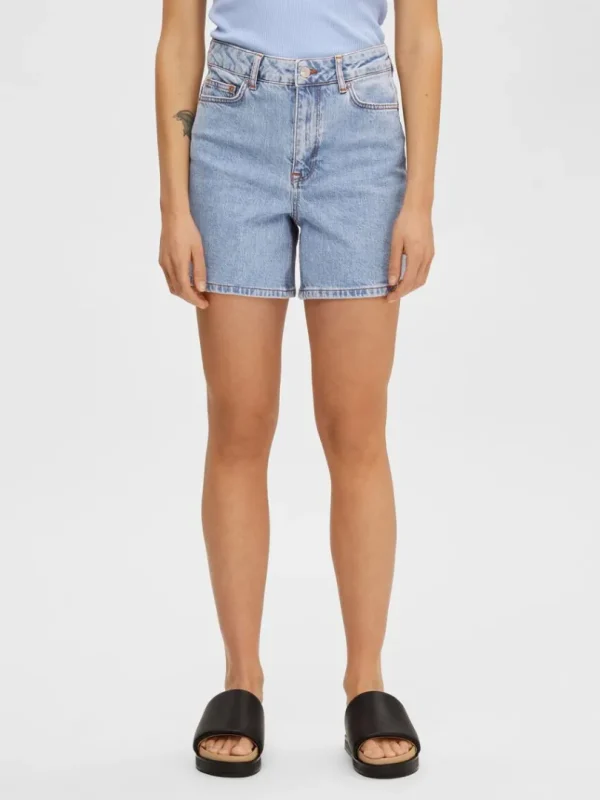 Shorts>SELECTED HØJTALJEDE DENIMSHORTS Blue