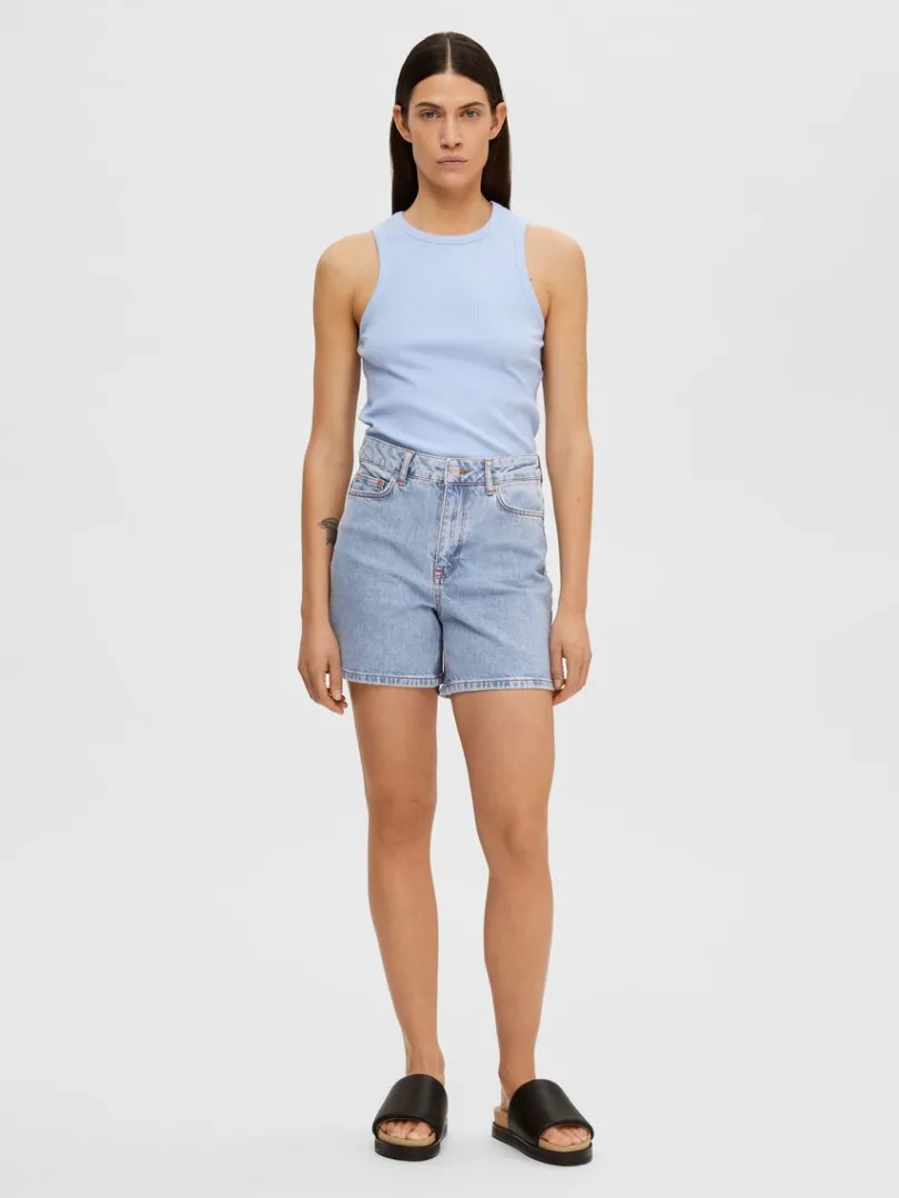 hjtaljede_denimshorts_2-1.webp Shorts>SELECTED HØJTALJEDE DENIMSHORTS Blue